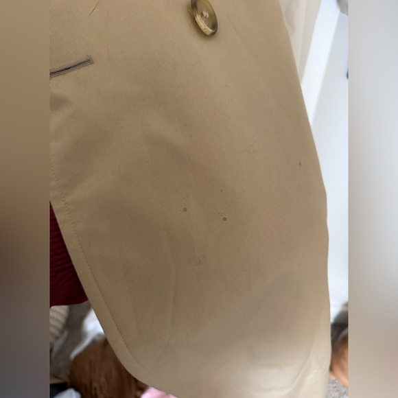 Vintage Burberry Burberrys Trench Coat Tan Plaid Lined Belted 46 Long Classic - Picture 11 of 16